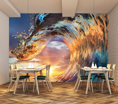 Wallpaper Murals Peel and Stick Removable Stunning Crashing Wave Photograph High Quality