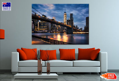 New York City Night Lights View Photograph Print 100% Australian Made