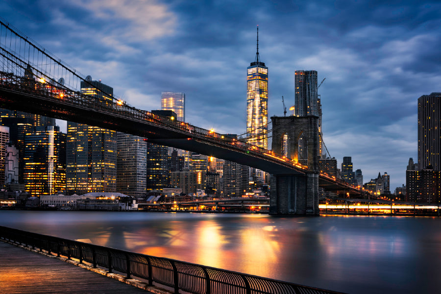 New York City Night Lights View Photograph Print 100% Australian Made