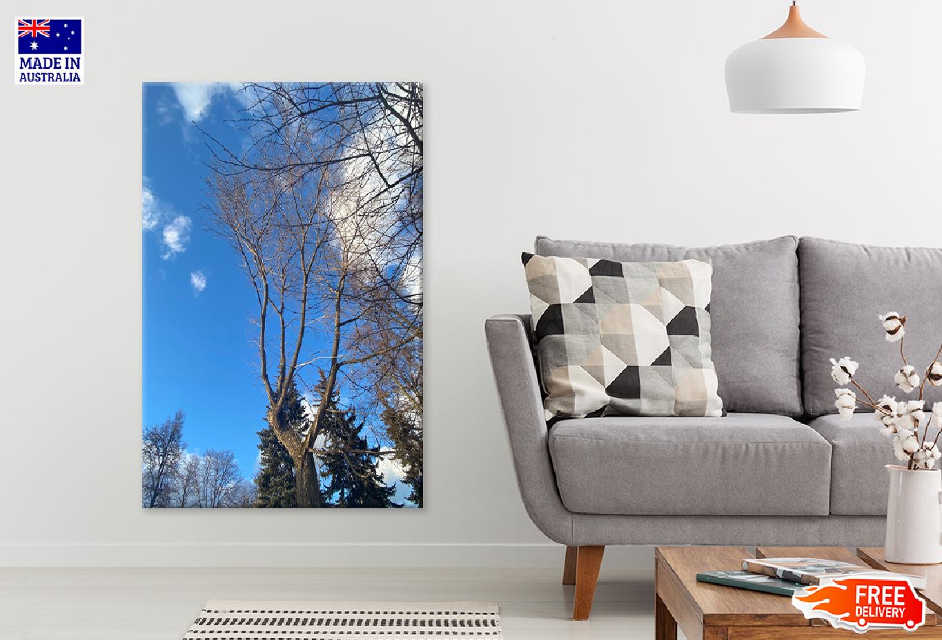 Dead Tree Branches Blue Sky View Photograph Print 100% Australian Made