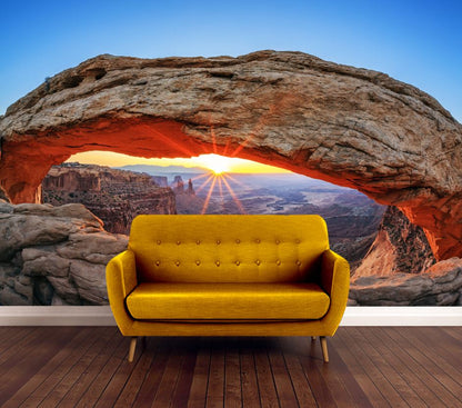 Wallpaper Murals Peel and Stick Removable Cave Sunset View High Quality