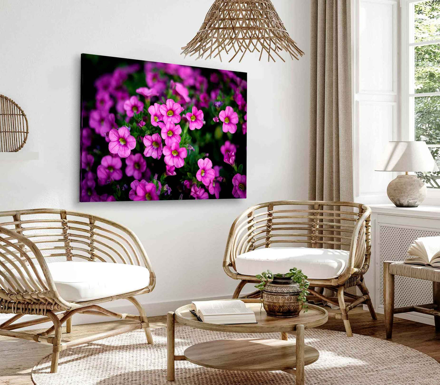 Bella Home Closeup Shot of Calibrachoa Flowers Print Canvas Ready to hang