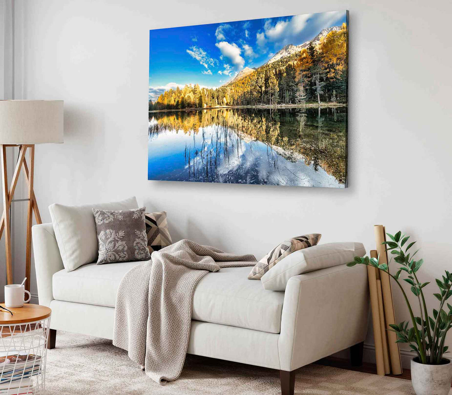 Bella Home Plants in The Lake of Nature Reserve Park Print Canvas Ready to hang