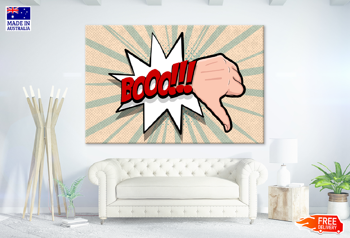 BOOO Quote & Hand Sign Illustration Print 100% Australian Made