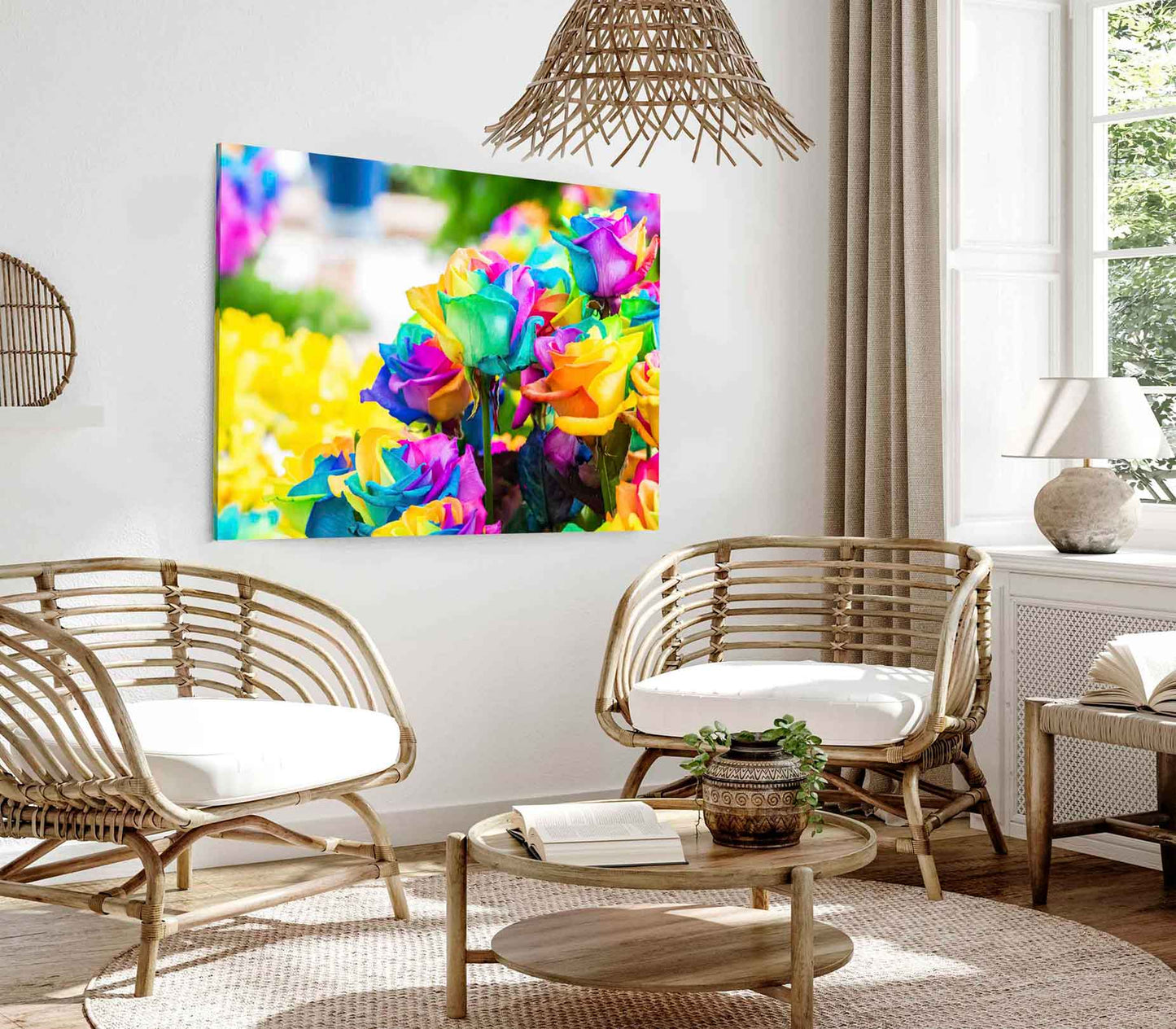 Bella Home Colorful Roses Closeup Photograph Print Canvas Ready to hang