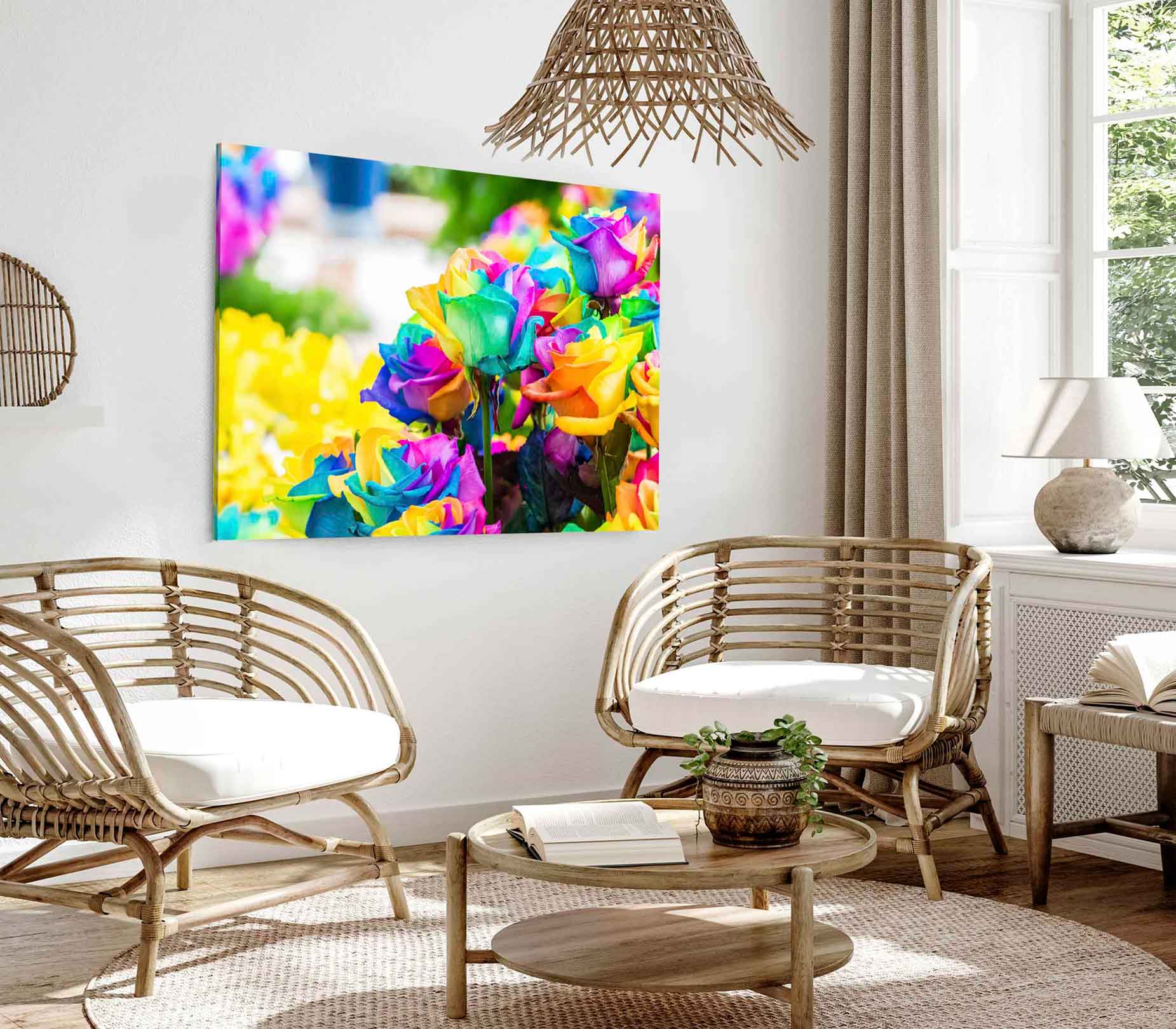 Bella Home Colorful Roses Closeup Photograph Print Canvas Ready to hang