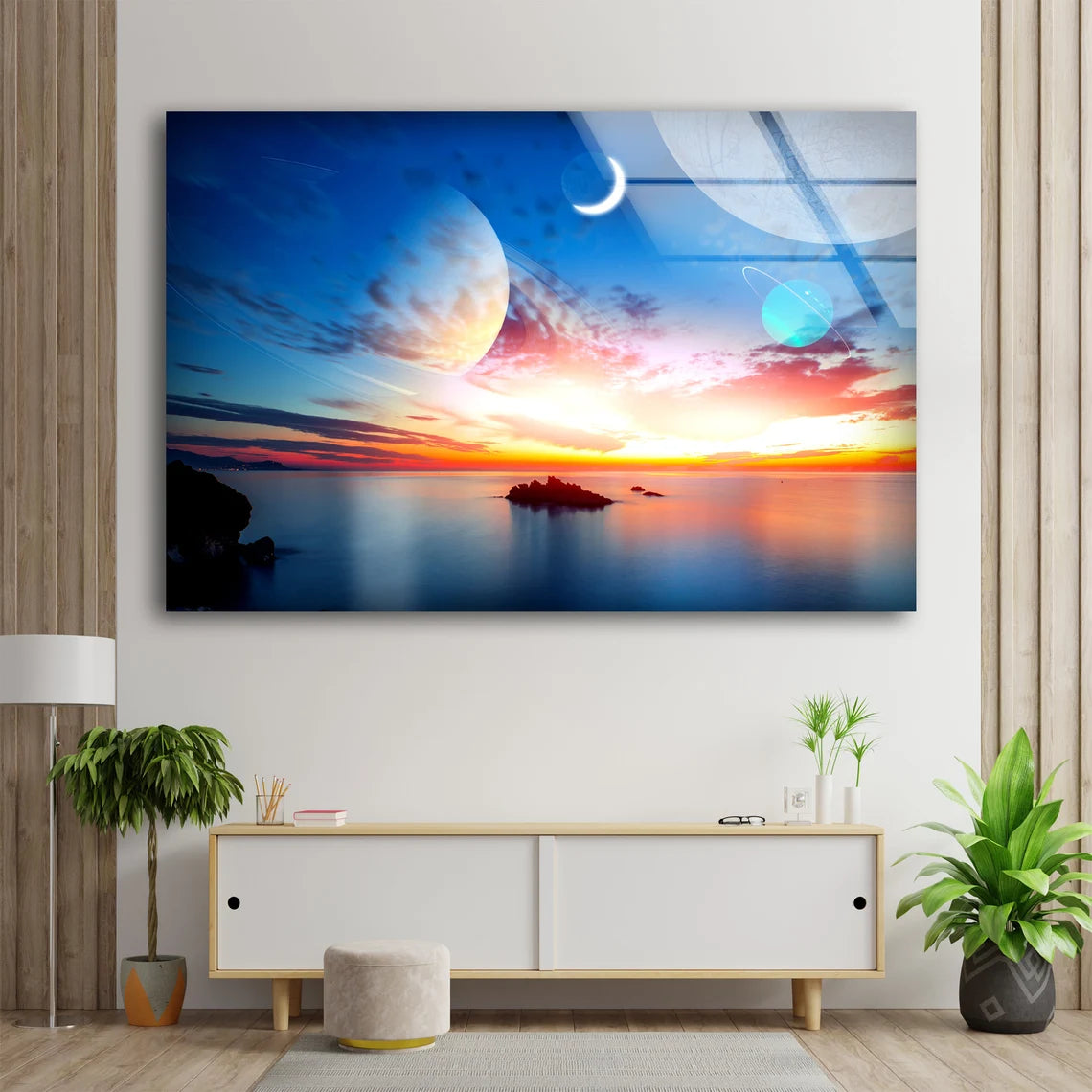 Island on Sea Sky Scenery View Photograph Acrylic Glass Print Tempered Glass Wall Art 100% Made in Australia Ready to Hang