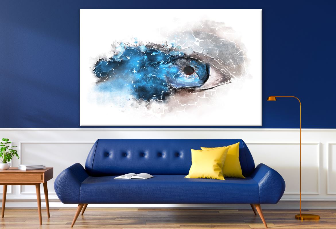 Abstract Blue Eye Water Colour Print 100% Australian Made