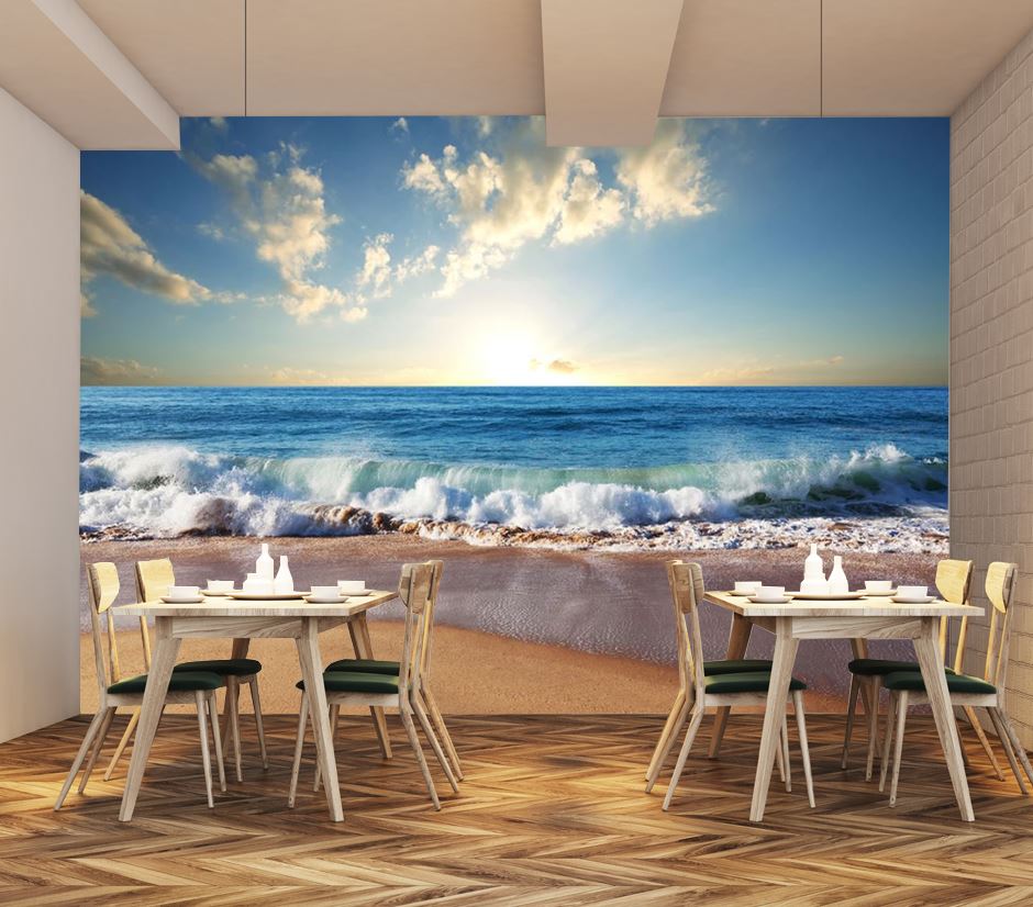 Wallpaper Murals Peel and Stick Removable Stunning Beach View Photograph High Quality