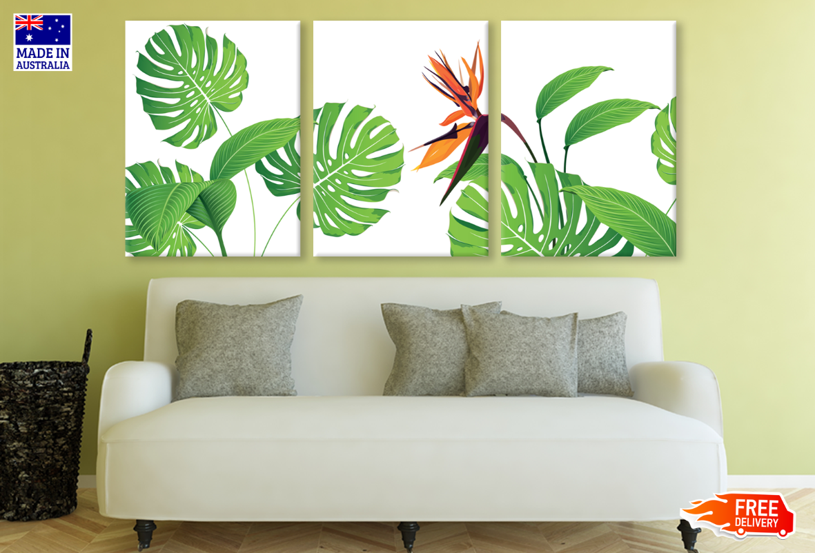 3 Set of Leaves Painting High Quality print 100% Australian made wall Canvas ready to hang