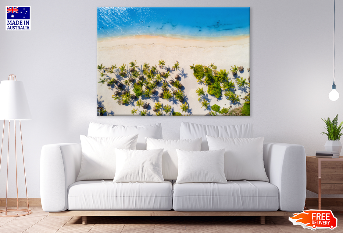 Palm Trees & Sea Aerial View Photograph Print 100% Australian Made