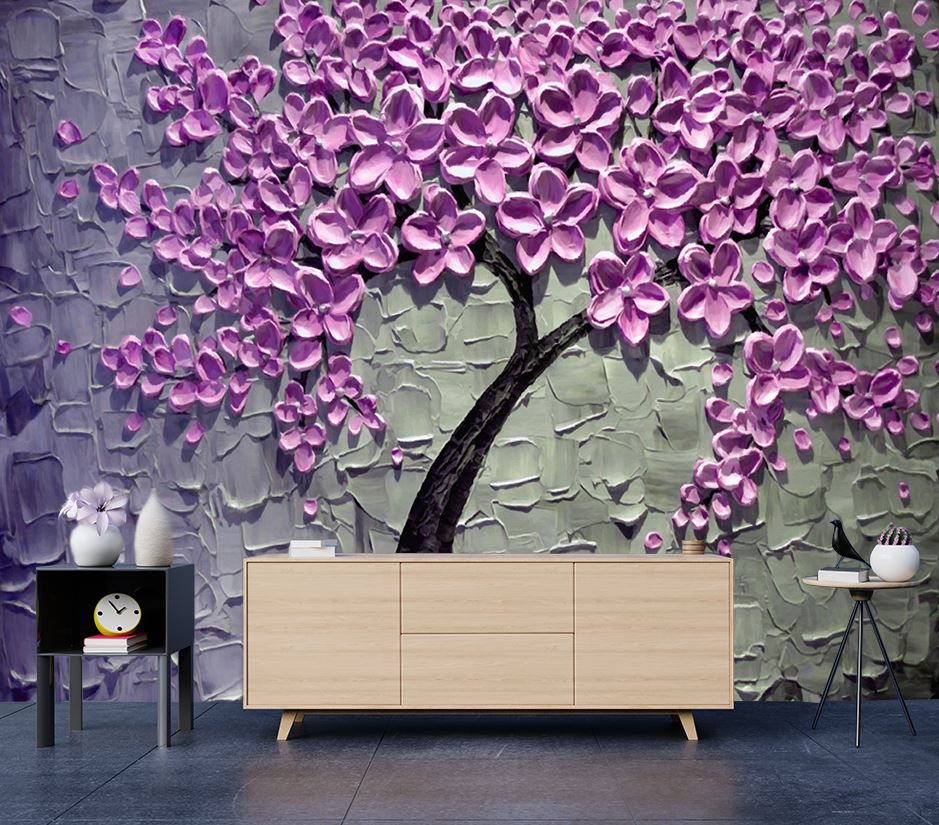 Wallpaper Murals Peel and Stick Removable Floral Tree Art High Quality