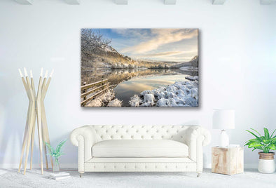 Bella Home Snow at Rydal Water in The Lake UK Print Canvas Ready to hang