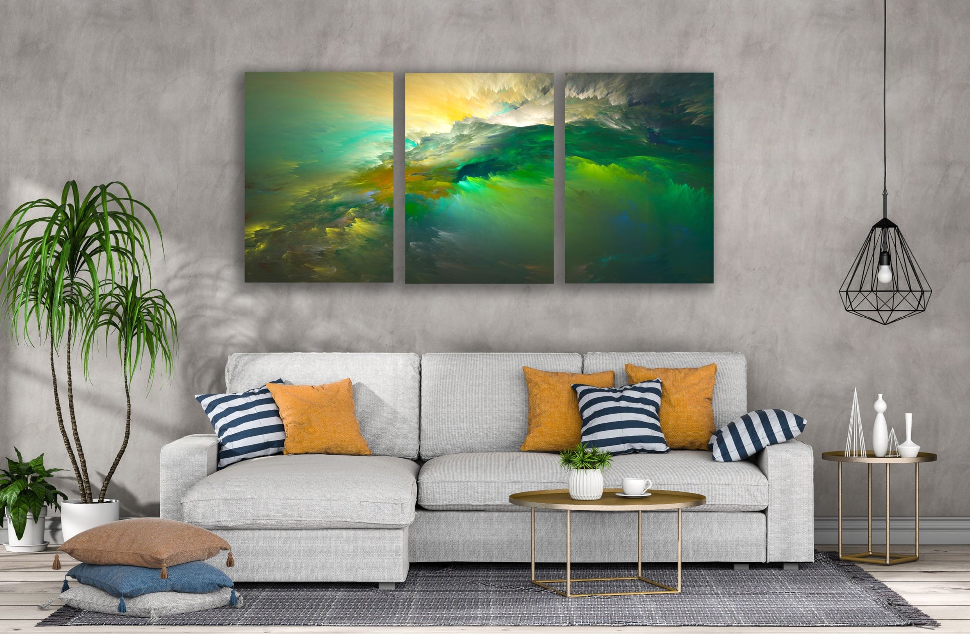 3 Set of Colorful Abstract Cloud Design High Quality Print 100% Australian Made Wall Canvas Ready to Hang