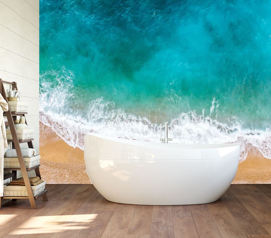 Wallpaper Murals Peel and Stick Removable Stunning Beach Aerial View Photograph High Quality