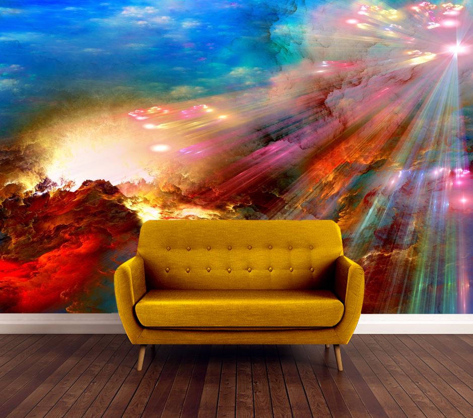 Wallpaper Murals Peel and Stick Removable Colorful Abstract Design High Quality