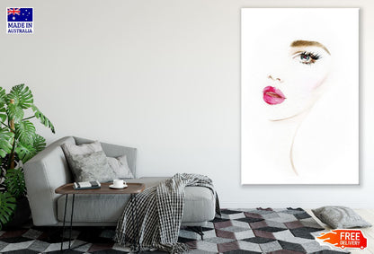 Makeup Woman Face Watercolor Painting Print 100% Australian Made