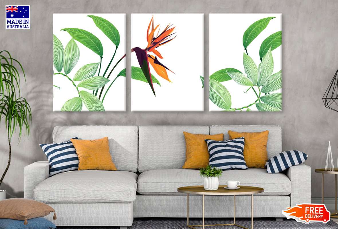 3 Set of Leaves Painting High Quality print 100% Australian made wall Canvas ready to hang