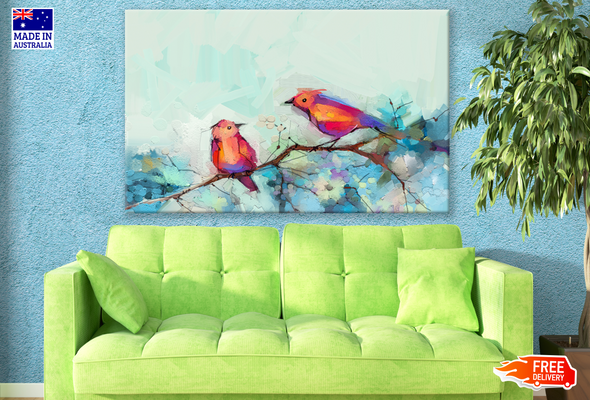 Abstract Birds on a Branch Floral Painting Print 100% Australian Made