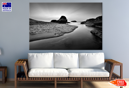 Sea Shore & Sky View B&W Photograph Print 100% Australian Made