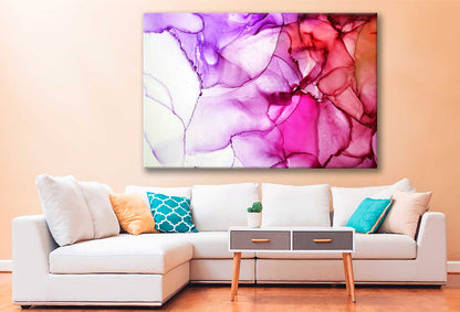 Bella Home Pink Purple & Red Abstract Design Print Canvas Ready to hang