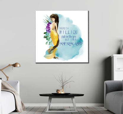 Square Canvas Mermaid Painting High Quality Print 100% Australian Made