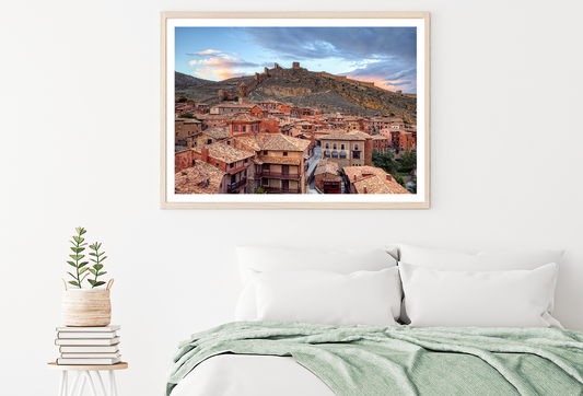 Mountain & City Cloudy Sky View Home Decor Premium Quality Poster Print Choose Your Sizes