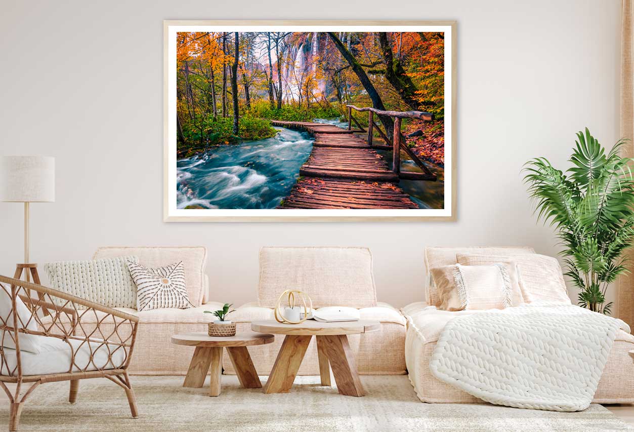 Wooden Bridge View Plitvice Park Photograph Home Decor Premium Quality Poster Print Choose Your Sizes