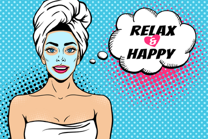 Relax & Happy Quote with Girl Illustration Print 100% Australian Made