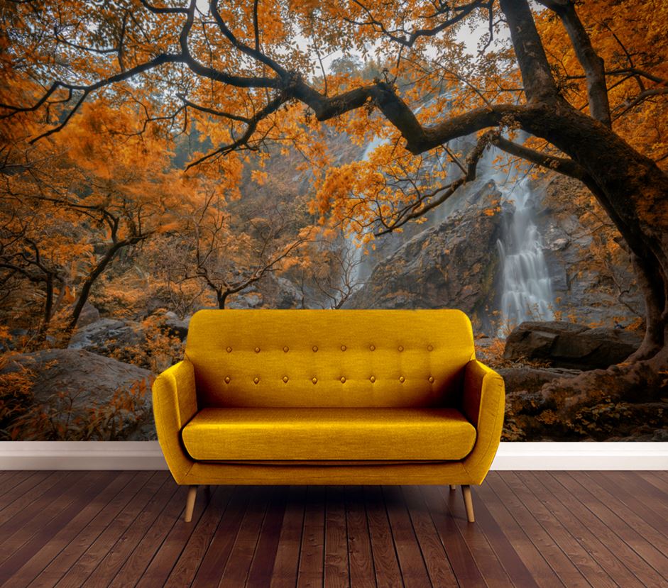 Wallpaper Murals Peel and Stick Removable Autumn Tree Forest High Quality