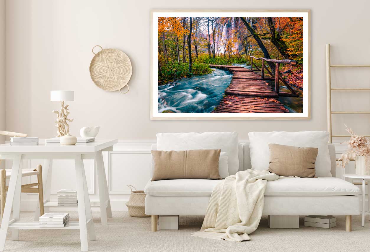 Wooden Bridge View Plitvice Park Photograph Home Decor Premium Quality Poster Print Choose Your Sizes