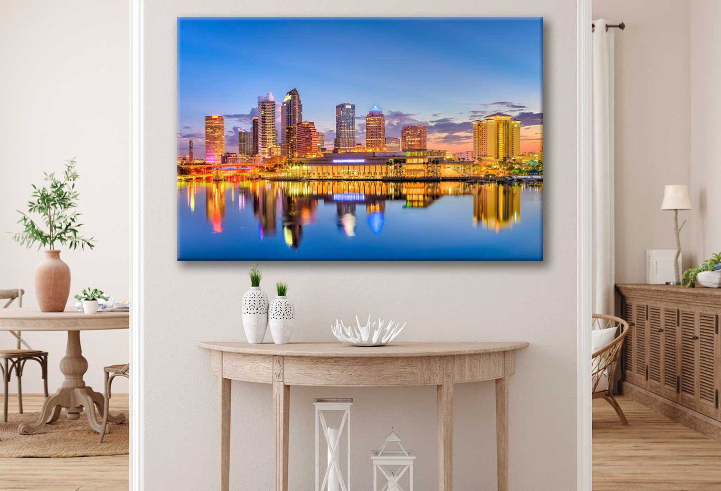 Bella Home Downtown Skyline & Tampa in USA Print Canvas Ready to hang