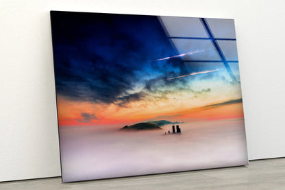 Mountain & Clouds Sunset Photograph Acrylic Glass Print Tempered Glass Wall Art 100% Made in Australia Ready to Hang