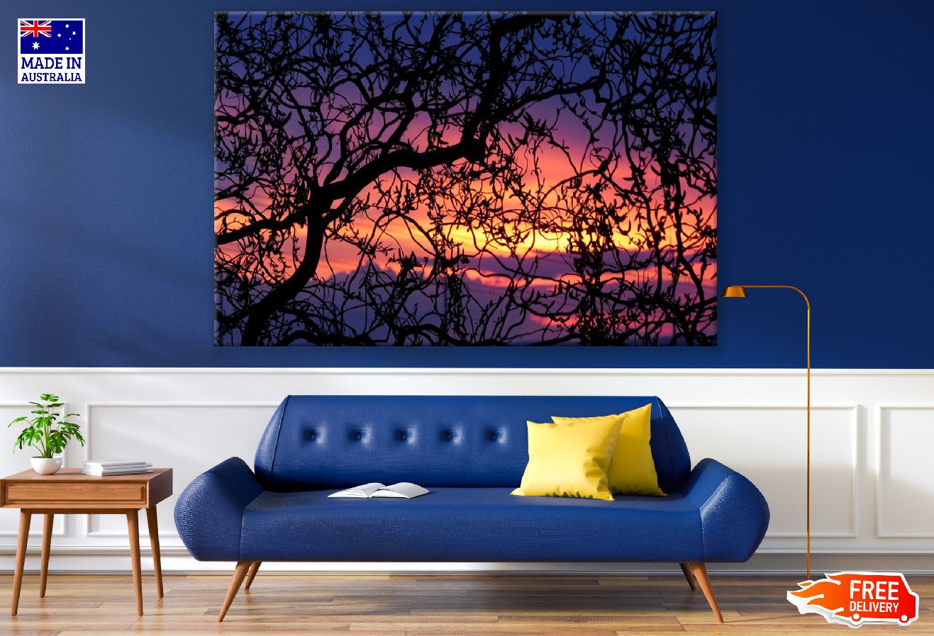 Dead Tree Branches Sunset Photograph Print 100% Australian Made