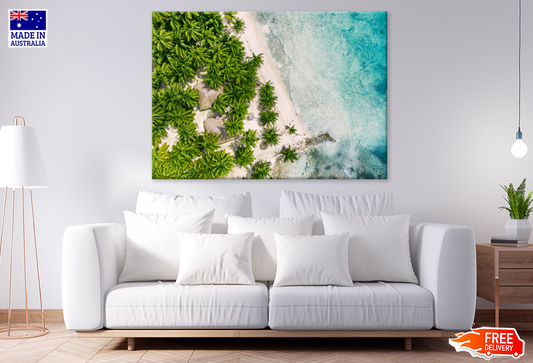 Palm Trees & Sea Aerial View Photograph Print 100% Australian Made