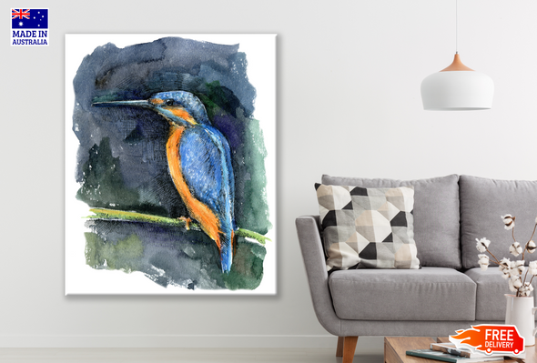 Kingfisher Watercolour Painting  Print 100% Australian Made
