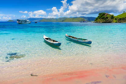 Bella Home Komodo Seashore With Boats Stopped Print Canvas Ready to hang