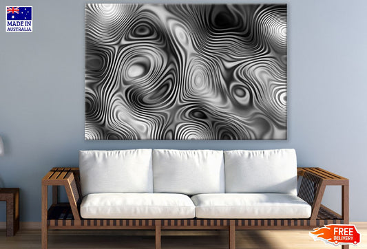 B&W Spiral Abstract Design Print 100% Australian Made