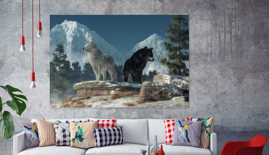 Wolf beautiful mountain Print 100% Australian Made