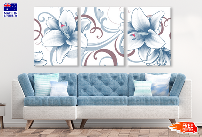 3 Set of Floral Painting High Quality print 100% Australian made wall Canvas ready to hang