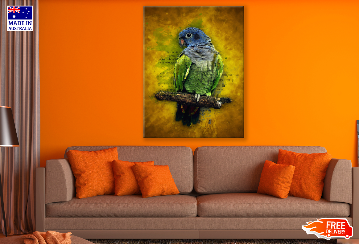 Green Budgie Parrot & Article Exposure Print 100% Australian Made