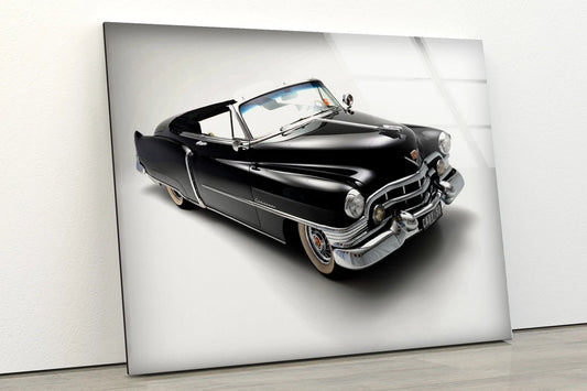 Vintage Black Car Photograph Acrylic Glass Print Tempered Glass Wall Art 100% Made in Australia Ready to Hang