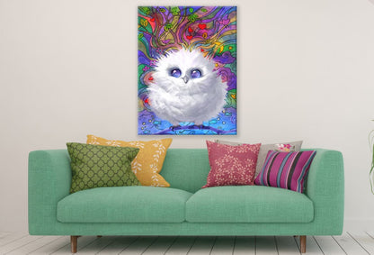 Cute bird with blue eyes Painting Print 100% Australian Made