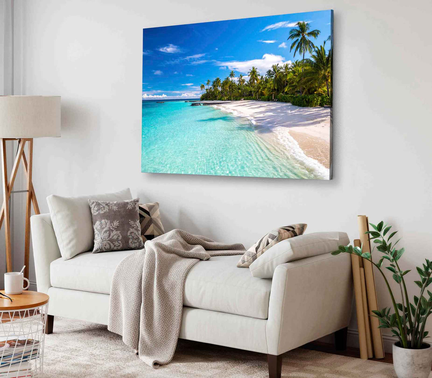 Bella Home Typical Blue Beach in Maldives Print Canvas Ready to hang