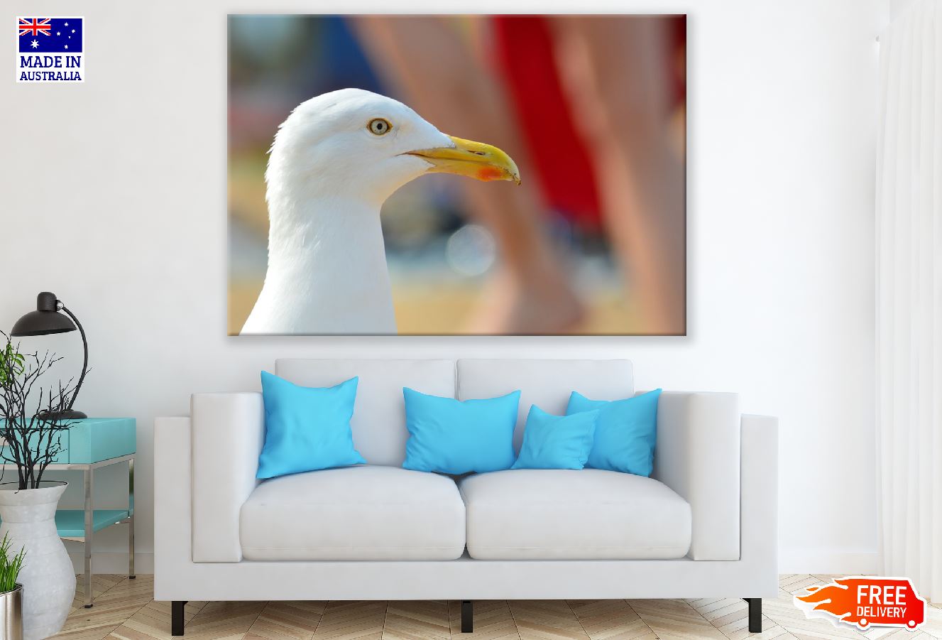 Seagull Bird Face Closeup Photograph Print 100% Australian Made