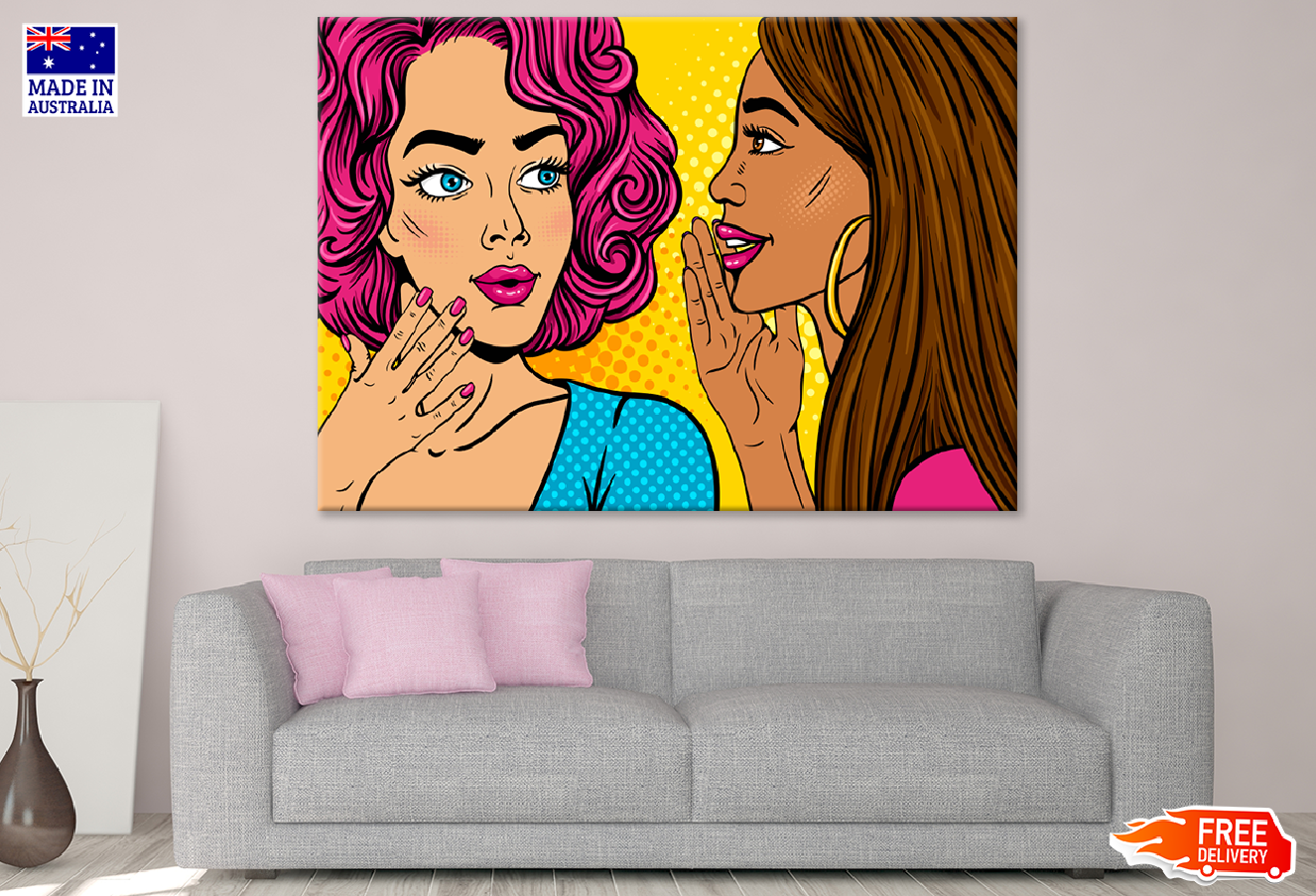 Two Girls Whispering Illustration Print 100% Australian Made