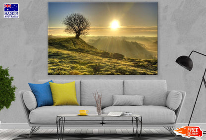 Sunset Tree on Hill Photograph Print 100% Australian Made