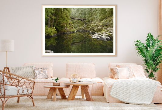 Bridge On River & Forest View Photograph Home Decor Premium Quality Poster Print Choose Your Sizes