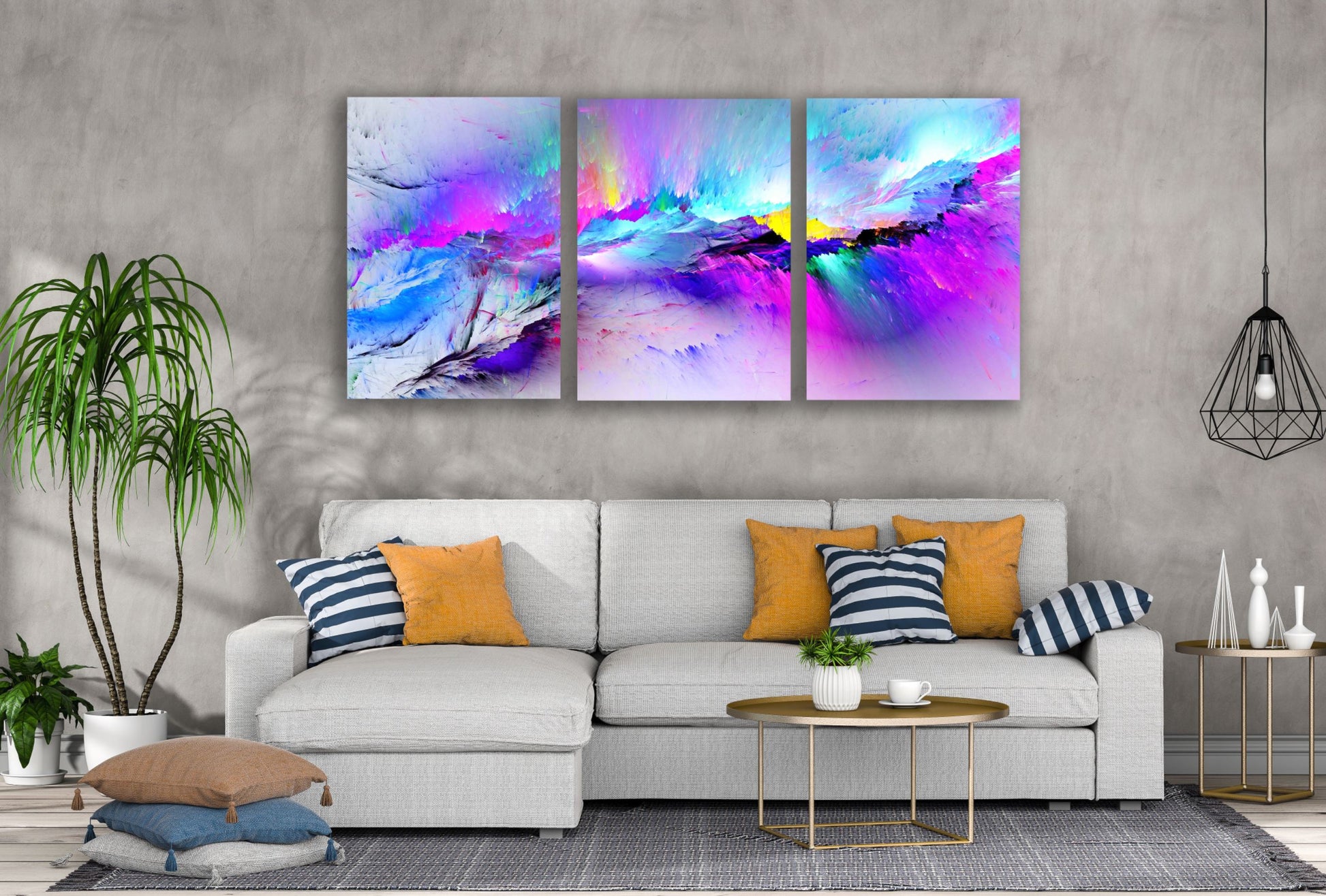 3 Set of Colorful Abstract Design High Quality Print 100% Australian Made Wall Canvas Ready to Hang