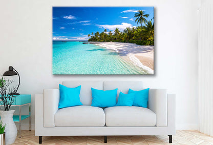 Bella Home Typical Blue Beach in Maldives Print Canvas Ready to hang